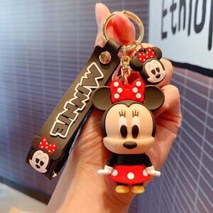Minnie & Mickey Mouse cartoon anime dolls, keychains, car bag charms, ornaments